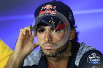 World © Octane Photographic Ltd. Formula 1 - Italian Grand Prix – Thursday Driver Press Conference – Part 2. Carlos Sainz - Scuderia Toro Rosso. Monza, Italy. Thursday 31st August 2017. Digital Ref: 1935LB1D0771