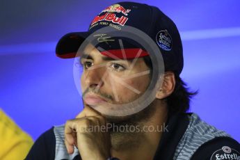 World © Octane Photographic Ltd. Formula 1 - Italian Grand Prix – Thursday Driver Press Conference – Part 2. Carlos Sainz - Scuderia Toro Rosso. Monza, Italy. Thursday 31st August 2017. Digital Ref: 1935LB1D0791