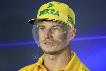 World © Octane Photographic Ltd. Formula 1 - Italian Grand Prix – Thursday Driver Press Conference – Part 2. Nico Hulkenberg - Renault Sport F1 Team. Monza, Italy. Thursday 31st August 2017. Digital Ref: 1935LB1D0802