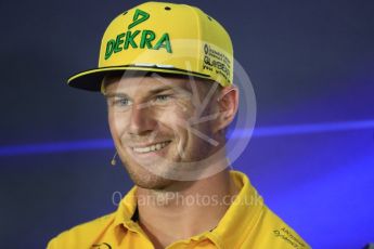 World © Octane Photographic Ltd. Formula 1 - Italian Grand Prix – Thursday Driver Press Conference – Part 2. Nico Hulkenberg - Renault Sport F1 Team. Monza, Italy. Thursday 31st August 2017. Digital Ref: 1935LB1D0822