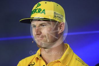 World © Octane Photographic Ltd. Formula 1 - Italian Grand Prix – Thursday Driver Press Conference – Part 2. Nico Hulkenberg - Renault Sport F1 Team. Monza, Italy. Thursday 31st August 2017. Digital Ref: 1935LB1D0834