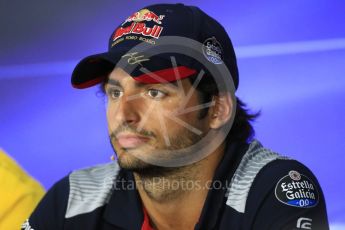 World © Octane Photographic Ltd. Formula 1 - Italian Grand Prix – Thursday Driver Press Conference – Part 2. Carlos Sainz - Scuderia Toro Rosso. Monza, Italy. Thursday 31st August 2017. Digital Ref: 1935LB1D0856