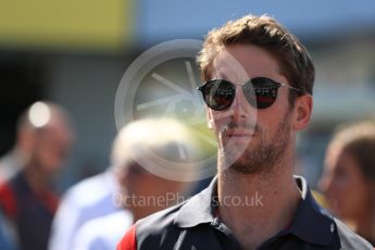 World © Octane Photographic Ltd. Formula 1 - Japanese Grand Prix - Sunday - Drivers’ Parade. Romain Grosjean - Haas F1 Team VF-17. Suzuka Circuit, Suzuka, Japan. Sunday 8th October 2017. Digital Ref:1979LB1D0058