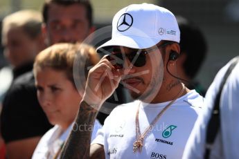 World © Octane Photographic Ltd. Formula 1 - Japanese Grand Prix - Sunday - Drivers’ Parade. Lewis Hamilton - Mercedes AMG Petronas F1 W08 EQ Energy+. Suzuka Circuit, Suzuka, Japan. Sunday 8th October 2017. Digital Ref:1979LB1D0086