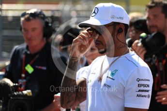 World © Octane Photographic Ltd. Formula 1 - Japanese Grand Prix - Sunday - Drivers’ Parade. Lewis Hamilton - Mercedes AMG Petronas F1 W08 EQ Energy+. Suzuka Circuit, Suzuka, Japan. Sunday 8th October 2017. Digital Ref:1979LB1D0090