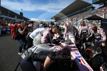 World © Octane Photographic Ltd. Formula 1 - Japanese Grand Prix - Sunday - Grid. Sergio Perez - Sahara Force India VJM10. Suzuka Circuit, Suzuka, Japan. Sunday 8th October 2017. Digital Ref: 1979LB2D5423