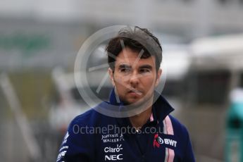 World © Octane Photographic Ltd. Formula 1 - Japanese Grand Prix - Friday - Paddock. Sergio Perez - Sahara Force India VJM10. Suzuka Circuit, Suzuka, Japan. Friday 6th October 2017. Digital Ref: