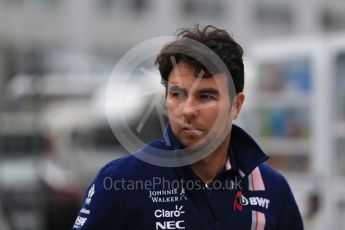 World © Octane Photographic Ltd. Formula 1 - Japanese Grand Prix - Friday - Paddock. Sergio Perez - Sahara Force India VJM10. Suzuka Circuit, Suzuka, Japan. Friday 6th October 2017. Digital Ref: