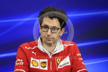 World © Octane Photographic Ltd. Formula 1 - Japanese Grand Prix – Friday Team Press Conference – Part 1. Mattia Binotto – Chief Technical Officer - Scuderia Ferrari. Suzuka Circuit, Suzuka, Japan. Friday 6th October 2017. Digital Ref: 1974LB1D8634