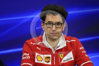 World © Octane Photographic Ltd. Formula 1 - Japanese Grand Prix – Friday Team Press Conference – Part 1. Mattia Binotto – Chief Technical Officer - Scuderia Ferrari. Suzuka Circuit, Suzuka, Japan. Friday 6th October 2017. Digital Ref: 1974LB1D8713