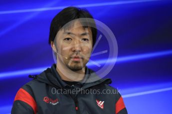 World © Octane Photographic Ltd. Formula 1 - Japanese Grand Prix – Friday Team Press Conference – Part 2. Ayao Komatsu – Haas Race Engineer. Suzuka Circuit, Suzuka, Japan. Friday 6th October 2017. Digital Ref: 1974LB1D8730