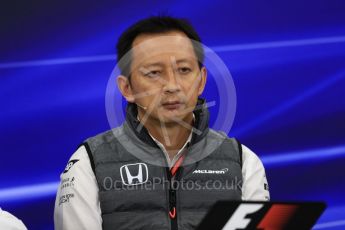 World © Octane Photographic Ltd. Formula 1 - Japanese Grand Prix – Friday Team Press Conference – Part 2. Yusuke Hasegawa – Chief of Honda F1 project. Suzuka Circuit, Suzuka, Japan. Friday 6th October 2017. Digital Ref: 1974LB1D8734