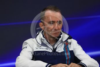 World © Octane Photographic Ltd. Formula 1 - Japanese Grand Prix – Friday Team Press Conference – Part 2. Paddy Lowe - Chief Technical Officer at Williams Martini Racing. Suzuka Circuit, Suzuka, Japan. Friday 6th October 2017. Digital Ref: 1974LB1D8737