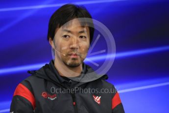 World © Octane Photographic Ltd. Formula 1 - Japanese Grand Prix – Friday Team Press Conference – Part 2. Ayao Komatsu – Haas Race Engineer. Suzuka Circuit, Suzuka, Japan. Friday 6th October 2017. Digital Ref: 1974LB1D8749