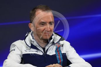 World © Octane Photographic Ltd. Formula 1 - Japanese Grand Prix – Friday Team Press Conference – Part 2. Paddy Lowe - Chief Technical Officer at Williams Martini Racing. Suzuka Circuit, Suzuka, Japan. Friday 6th October 2017. Digital Ref: 1974LB1D8754