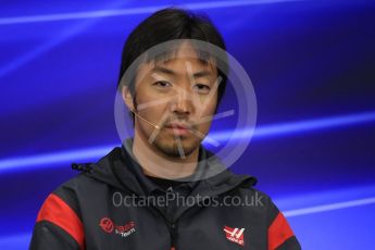 World © Octane Photographic Ltd. Formula 1 - Japanese Grand Prix – Friday Team Press Conference – Part 2. Ayao Komatsu – Haas Race Engineer. Suzuka Circuit, Suzuka, Japan. Friday 6th October 2017. Digital Ref: 1974LB1D8766