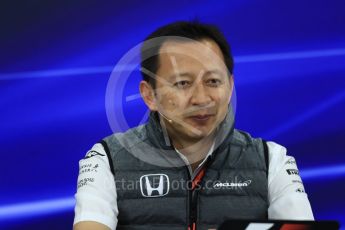 World © Octane Photographic Ltd. Formula 1 - Japanese Grand Prix – Friday Team Press Conference – Part 2. Yusuke Hasegawa – Chief of Honda F1 project. Suzuka Circuit, Suzuka, Japan. Friday 6th October 2017. Digital Ref: 1974LB1D8778