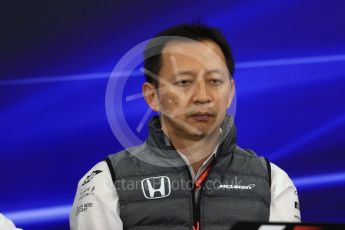 World © Octane Photographic Ltd. Formula 1 - Japanese Grand Prix – Friday Team Press Conference – Part 2. Yusuke Hasegawa – Chief of Honda F1 project. Suzuka Circuit, Suzuka, Japan. Friday 6th October 2017. Digital Ref: 1974LB1D8791