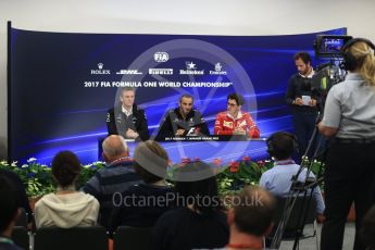 World © Octane Photographic Ltd. Formula 1 - Japanese Grand Prix – Friday Team Press Conference – Part 1. Cyril Abiteboul - Managing Director of Renault Sport Racing Formula 1 Team, James Allison - Technical Director of Mercedes-AMG Petronas Motorsport and Mattia Binotto – Chief Technical Officer - Scuderia Ferrari. Suzuka Circuit, Suzuka, Japan. Friday 6th October 2017. Digital Ref: 1974LB2D3556