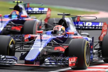 World © Octane Photographic Ltd. Formula 1 - Japanese Grand Prix - Friday - Practice 1. Pierre Gasly and Carlos Sainz - Scuderia Toro Rosso STR12. Suzuka Circuit, Suzuka, Japan. Friday 6th October 2017. Digital Ref:1972LB1D7505