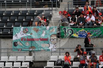 World © Octane Photographic Ltd. Formula 1 - Japanese Grand Prix - Saturday - Practice 3. Lewis Hamilton and Felipe Massa fans' flags. Suzuka Circuit, Suzuka, Japan. Saturday 7th October 2017. Digital Ref:1976LB1D8812