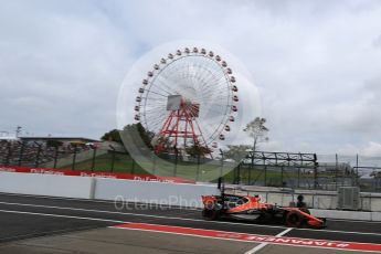 World © Octane Photographic Ltd. Formula 1 - Japanese Grand Prix - Saturday - Practice 3. Stoffel Vandoorne - McLaren Honda MCL32. Suzuka Circuit, Suzuka, Japan. Saturday 7th October 2017. Digital Ref:1976LB2D4260