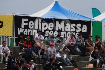 World © Octane Photographic Ltd. Formula 1 - Japanese Grand Prix - Saturday - Qualifying. Felipe Massa fans. Suzuka Circuit, Suzuka, Japan. Saturday 7th October 2017. Digital Ref:1977LB1D9765
