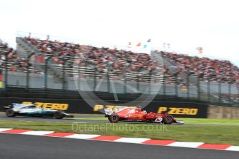 World © Octane Photographic Ltd. Formula 1 - Japanese Grand Prix - Saturday - Qualifying. Kimi Raikkonen - Scuderia Ferrari SF70H and Valtteri Bottas - Mercedes AMG Petronas F1 W08 EQ Energy+. Suzuka Circuit, Suzuka, Japan. Saturday 7th October 2017. Digital Ref:1977LB2D4739