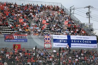 World © Octane Photographic Ltd. Formula 1 - Japanese Grand Prix - Saturday - Qualifying. Kimi Raikkonen, Jenson Button and Max Verstappen fans. Suzuka Circuit, Suzuka, Japan. Saturday 7th October 2017. Digital Ref:1977LB2D4846