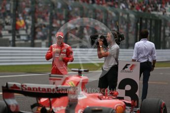 World © Octane Photographic Ltd. Formula 1 - Japanese Grand Prix - Saturday - Qualifying. Sebastian Vettel - Scuderia Ferrari SF70H on track to be interviewed. Suzuka Circuit, Suzuka, Japan. Saturday 7th October 2017. Digital Ref:1977LB2D5139