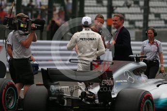 World © Octane Photographic Ltd. Formula 1 - Japanese Grand Prix - Saturday - Qualifying. Lewis Hamilton - Mercedes AMG Petronas F1 W08 EQ Energy+ on track to be interviewed. Suzuka Circuit, Suzuka, Japan. Saturday 7th October 2017. Digital Ref:1977LB2D5154