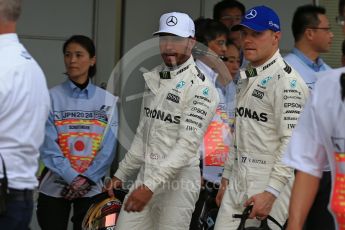 World © Octane Photographic Ltd. Formula 1 - Japanese Grand Prix - Saturday - Qualifying. Lewis Hamilton and Valtteri Bottas - Mercedes AMG Petronas F1 W08 EQ Energy+. Suzuka Circuit, Suzuka, Japan. Saturday 7th October 2017. Digital Ref:1977LB2D5182