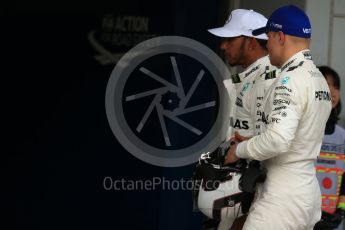 World © Octane Photographic Ltd. Formula 1 - Japanese Grand Prix - Saturday - Qualifying. Lewis Hamilton and Valtteri Bottas - Mercedes AMG Petronas F1 W08 EQ Energy+. Suzuka Circuit, Suzuka, Japan. Saturday 7th October 2017. Digital Ref:1977LB2D5186