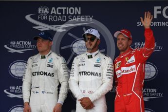 World © Octane Photographic Ltd. Formula 1 - Japanese Grand Prix - Saturday - Qualifying. Lewis Hamilton and Valtteri Bottas - Mercedes AMG Petronas F1 W08 EQ Energy+ and Sebastian Vettel - Scuderia Ferrari SF70H. Suzuka Circuit, Suzuka, Japan. Saturday 7th October 2017. Digital Ref:1977LB2D5230