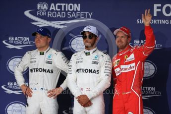 World © Octane Photographic Ltd. Formula 1 - Japanese Grand Prix - Saturday - Qualifying. Lewis Hamilton and Valtteri Bottas - Mercedes AMG Petronas F1 W08 EQ Energy+ and Sebastian Vettel - Scuderia Ferrari SF70H. Suzuka Circuit, Suzuka, Japan. Saturday 7th October 2017. Digital Ref:1977LB2D5237