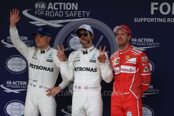 World © Octane Photographic Ltd. Formula 1 - Japanese Grand Prix - Saturday - Qualifying. Lewis Hamilton and Valtteri Bottas - Mercedes AMG Petronas F1 W08 EQ Energy+ and Sebastian Vettel - Scuderia Ferrari SF70H. Suzuka Circuit, Suzuka, Japan. Saturday 7th October 2017. Digital Ref:1977LB2D5246