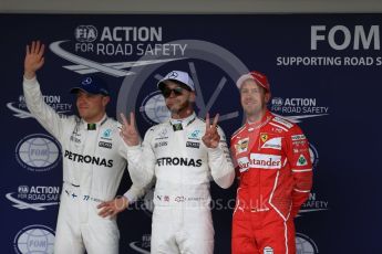 World © Octane Photographic Ltd. Formula 1 - Japanese Grand Prix - Saturday - Qualifying. Lewis Hamilton and Valtteri Bottas - Mercedes AMG Petronas F1 W08 EQ Energy+ and Sebastian Vettel - Scuderia Ferrari SF70H. Suzuka Circuit, Suzuka, Japan. Saturday 7th October 2017. Digital Ref:1977LB2D5251