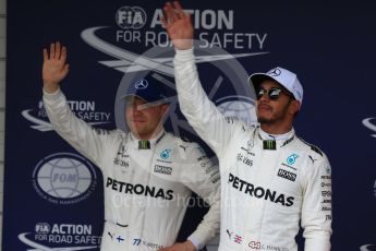 World © Octane Photographic Ltd. Formula 1 - Japanese Grand Prix - Saturday - Qualifying. Lewis Hamilton and Valtteri Bottas - Mercedes AMG Petronas F1 W08 EQ Energy+. Suzuka Circuit, Suzuka, Japan. Saturday 7th October 2017. Digital Ref:1977LB2D5262