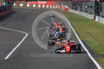 World © Octane Photographic Ltd. Formula 1 - Japanese Grand Prix - Sunday - Race. Kimi Raikkonen - Scuderia Ferrari SF70H and Jolyon Palmer - Renault Sport F1 Team R.S.17. Suzuka Circuit, Suzuka, Japan. Sunday 8th October 2017. Digital Ref:1980LB1D0551