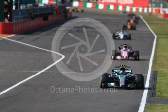 World © Octane Photographic Ltd. Formula 1 - Japanese Grand Prix - Sunday - Race. Valtteri Bottas - Mercedes AMG Petronas F1 W08 EQ Energy+, Sergio Perez - Sahara Force India VJM10 and Felipe Massa - Williams Martini Racing FW40. Suzuka Circuit, Suzuka, Japan. Sunday 8th October 2017. Digital Ref:1980LB1D0688