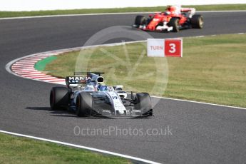 World © Octane Photographic Ltd. Formula 1 - Japanese Grand Prix - Sunday - Race. Felipe Massa - Williams Martini Racing FW40 and Kimi Raikkonen - Scuderia Ferrari SF70H. Suzuka Circuit, Suzuka, Japan. Sunday 8th October 2017. Digital Ref:1980LB1D0810