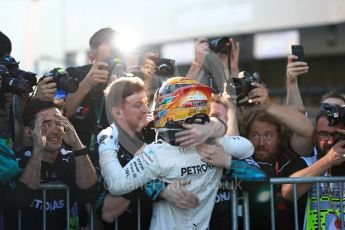 World © Octane Photographic Ltd. Formula 1 - Japanese Grand Prix - Sunday - Parc Ferme. Lewis Hamilton - Mercedes AMG Petronas F1 W08 EQ Energy+. Suzuka Circuit, Suzuka, Japan. Sunday 8th October 2017. Digital Ref:1981LB1D1030