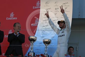 World © Octane Photographic Ltd. Formula 1 - Japanese Grand Prix - Sunday - Podium. Lewis Hamilton - Mercedes AMG Petronas F1 W08 EQ Energy+. Suzuka Circuit, Suzuka, Japan. Sunday 8th October 2017. Digital Ref:1981LB1D1121