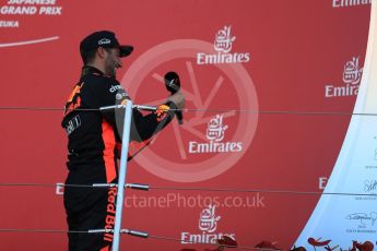 orld © Octane Photographic Ltd. Formula 1 - Japanese Grand Prix - Sunday - Podium. Daniel Ricciardo - Red Bull Racing RB13. Suzuka Circuit, Suzuka, Japan. Sunday 8th October 2017. Digital Ref:1981LB1D1897