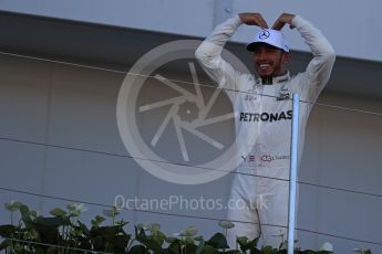 World © Octane Photographic Ltd. Formula 1 - Japanese Grand Prix - Sunday - Podium. Lewis Hamilton - Mercedes AMG Petronas F1 W08 EQ Energy+. Suzuka Circuit, Suzuka, Japan. Sunday 8th October 2017. Digital Ref:1981LB1D1991