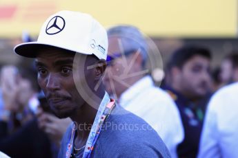 World © Octane Photographic Ltd. Formula 1 - Japanese Grand Prix - Sunday - Podium. Sir Mo Farah. Suzuka Circuit, Suzuka, Japan. Sunday 8th October 2017. Digital Ref:1981LB1D1996