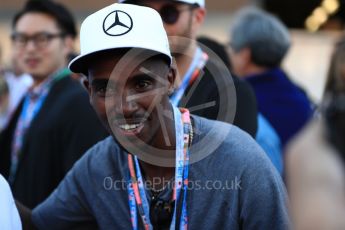 World © Octane Photographic Ltd. Formula 1 - Japanese Grand Prix - Sunday - Podium. Sir Mo Farah. Suzuka Circuit, Suzuka, Japan. Sunday 8th October 2017. Digital Ref:1981LB1D2005
