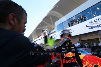 World © Octane Photographic Ltd. Formula 1 - Japanese Grand Prix - Sunday - Parc Ferme. Max Verstappen - Red Bull Racing RB13. Suzuka Circuit, Suzuka, Japan. Sunday 8th October 2017. Digital Ref:1981LB2D5530