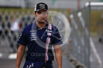 World © Octane Photographic Ltd. Formula 1 - Japanese Grand Prix - Saturday - Paddock. Sergio Perez - Sahara Force India VJM10. Suzuka Circuit, Suzuka, Japan. Saturday 7th October 2017. Digital Ref:1975LB2D3679