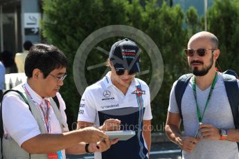 World © Octane Photographic Ltd. Formula 1 - Japanese Grand Prix - Sunday - Paddock. Felipe Massa - Williams Martini Racing FW40. Suzuka Circuit, Suzuka, Japan. Sunday 8th October 2017. Digital Ref:1978LB1D9868